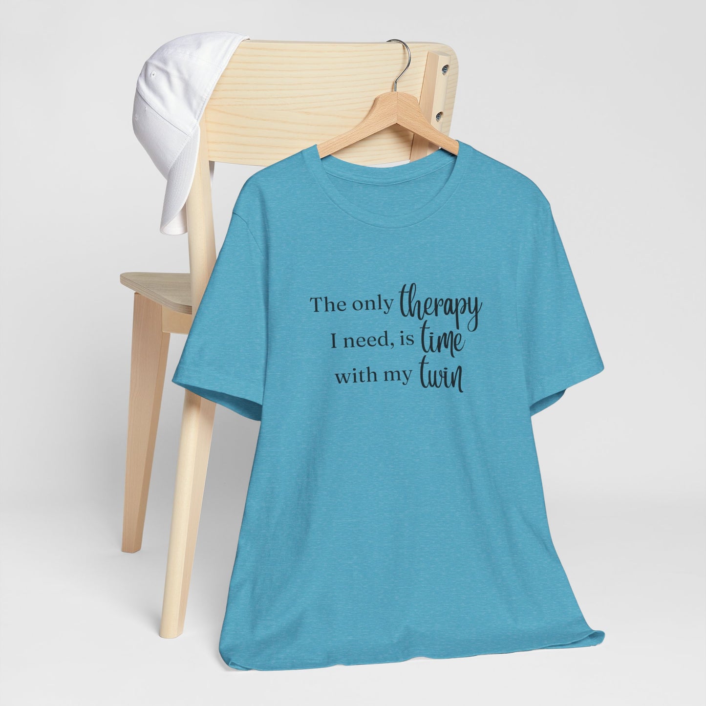 Black Twin Therapy Tee — "The only therapy I need, is time with my twin" Shirt