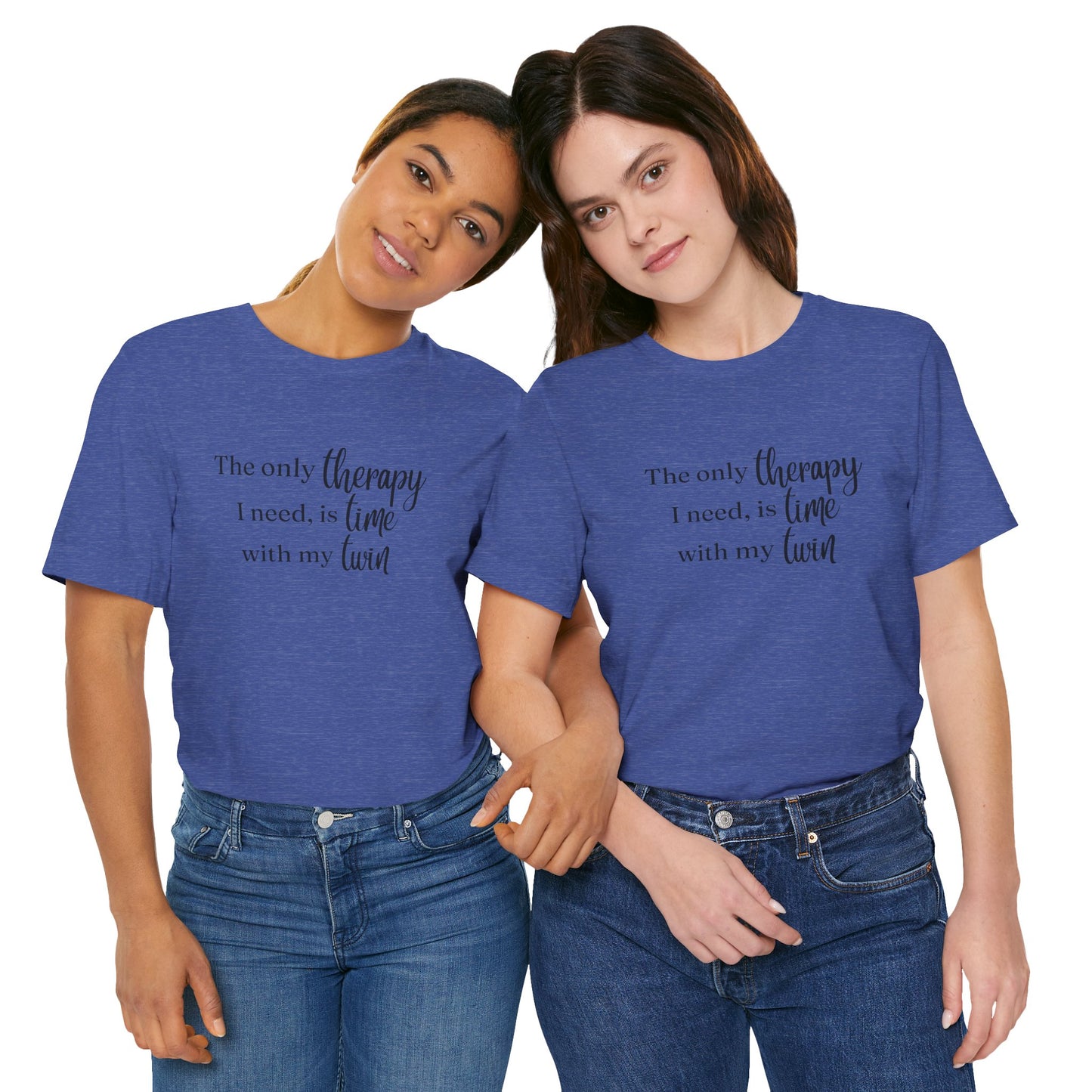 Black Twin Therapy Tee — "The only therapy I need, is time with my twin" Shirt