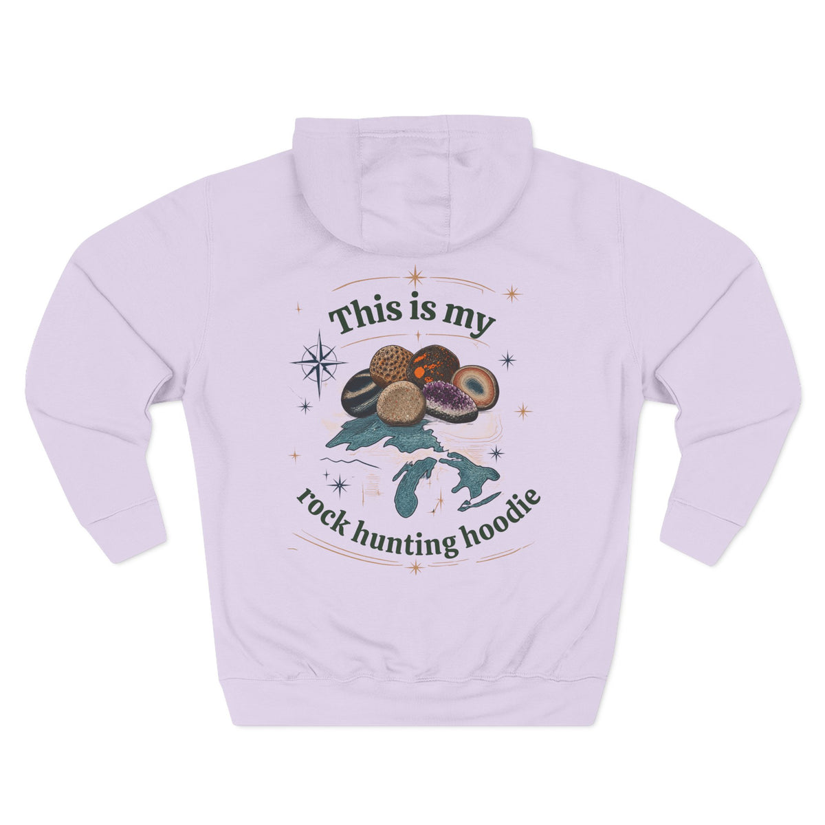 This Is My Rock Hunting Hoodie Fleece Hoodie, Michigan Rock Hounds, Rock Hunters, yooperlite, agate, petoskey stone, pudding stone, Leland blue, amethyst, club