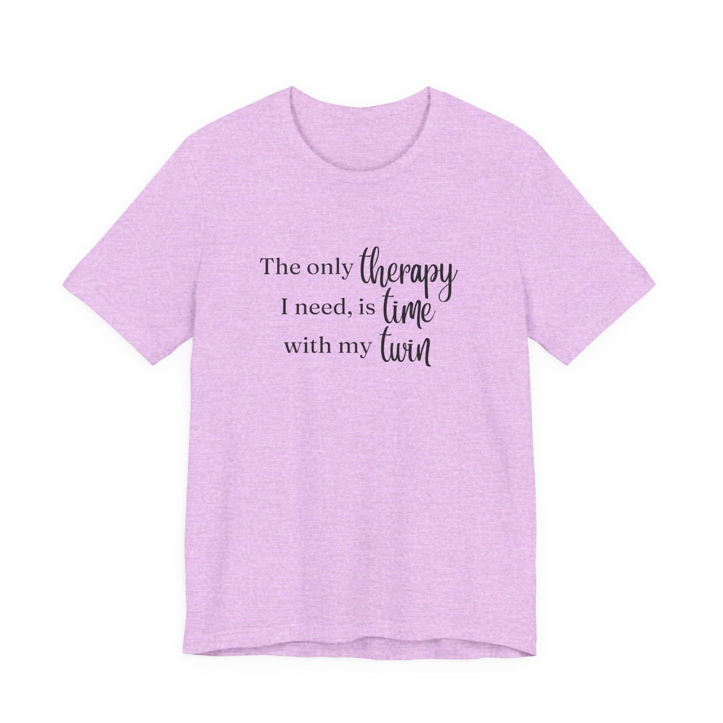 Black Twin Therapy Tee — "The only therapy I need, is time with my twin" Shirt