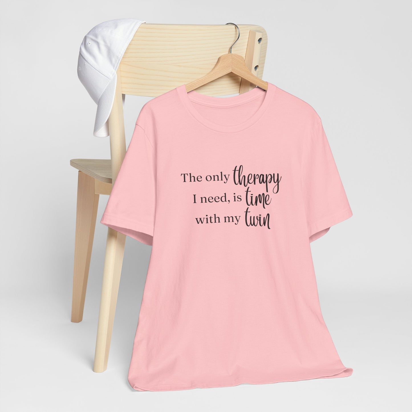 Black Twin Therapy Tee — "The only therapy I need, is time with my twin" Shirt