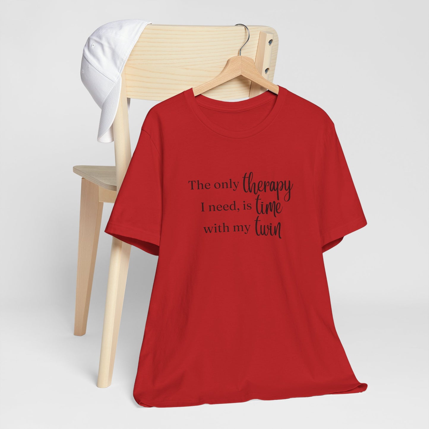 Black Twin Therapy Tee — "The only therapy I need, is time with my twin" Shirt