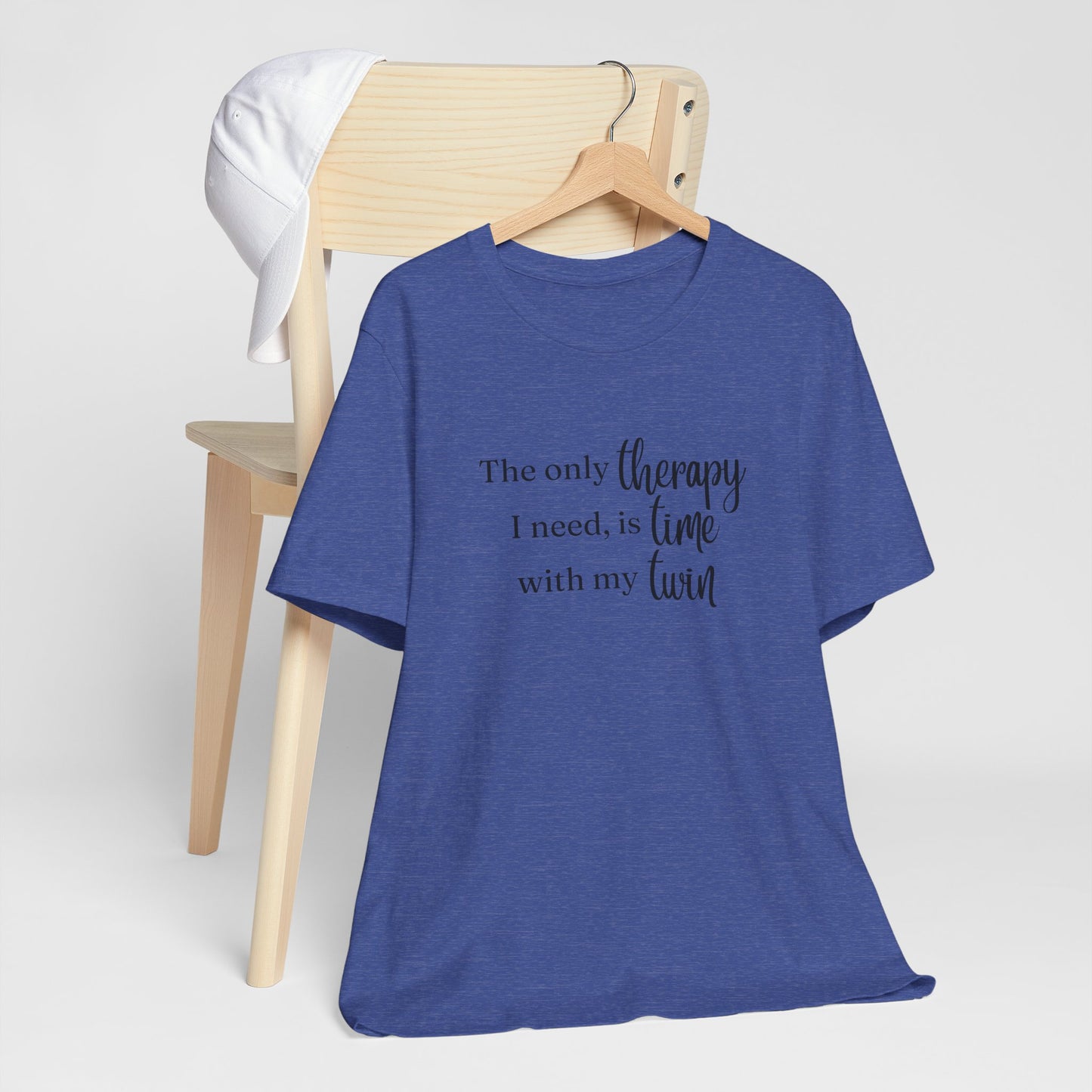 Black Twin Therapy Tee — "The only therapy I need, is time with my twin" Shirt