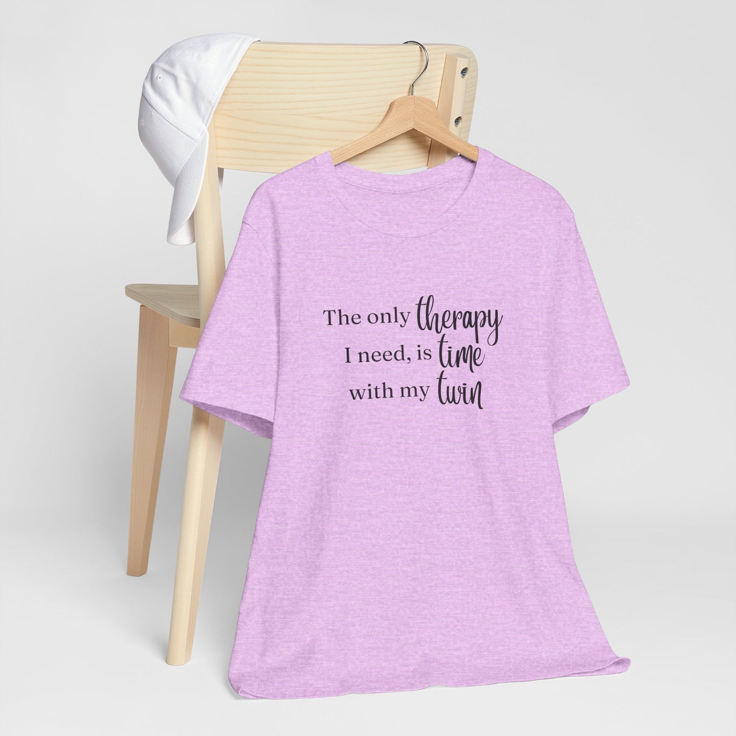 Black Twin Therapy Tee — "The only therapy I need, is time with my twin" Shirt