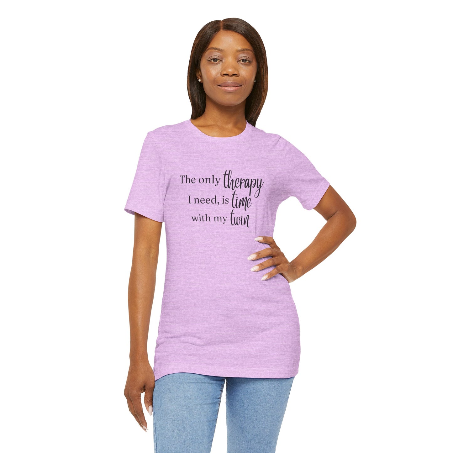 Black Twin Therapy Tee — "The only therapy I need, is time with my twin" Shirt