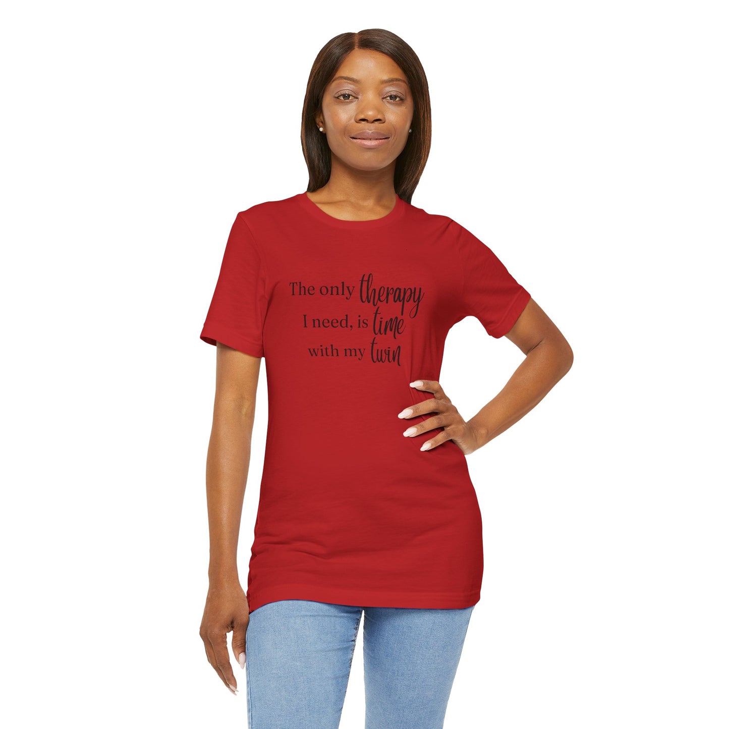 Black Twin Therapy Tee — "The only therapy I need, is time with my twin" Shirt