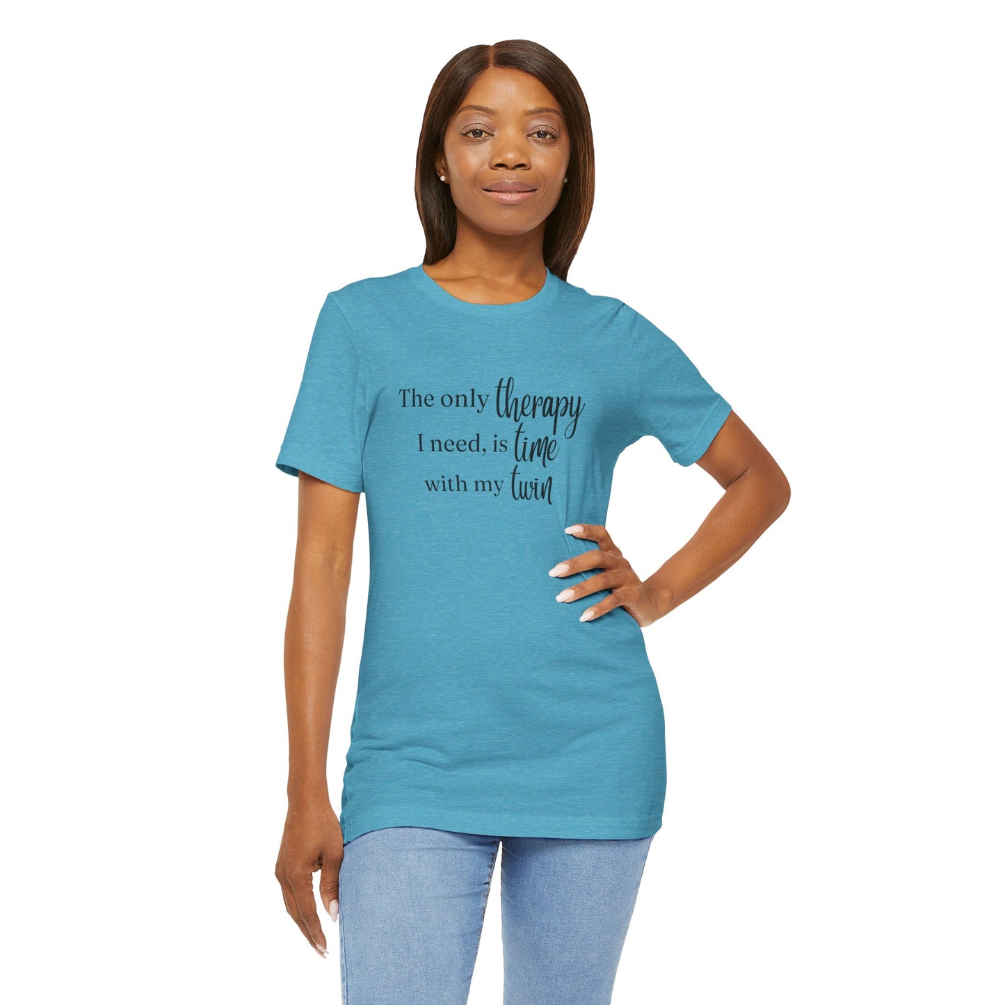 Black Twin Therapy Tee — "The only therapy I need, is time with my twin" Shirt