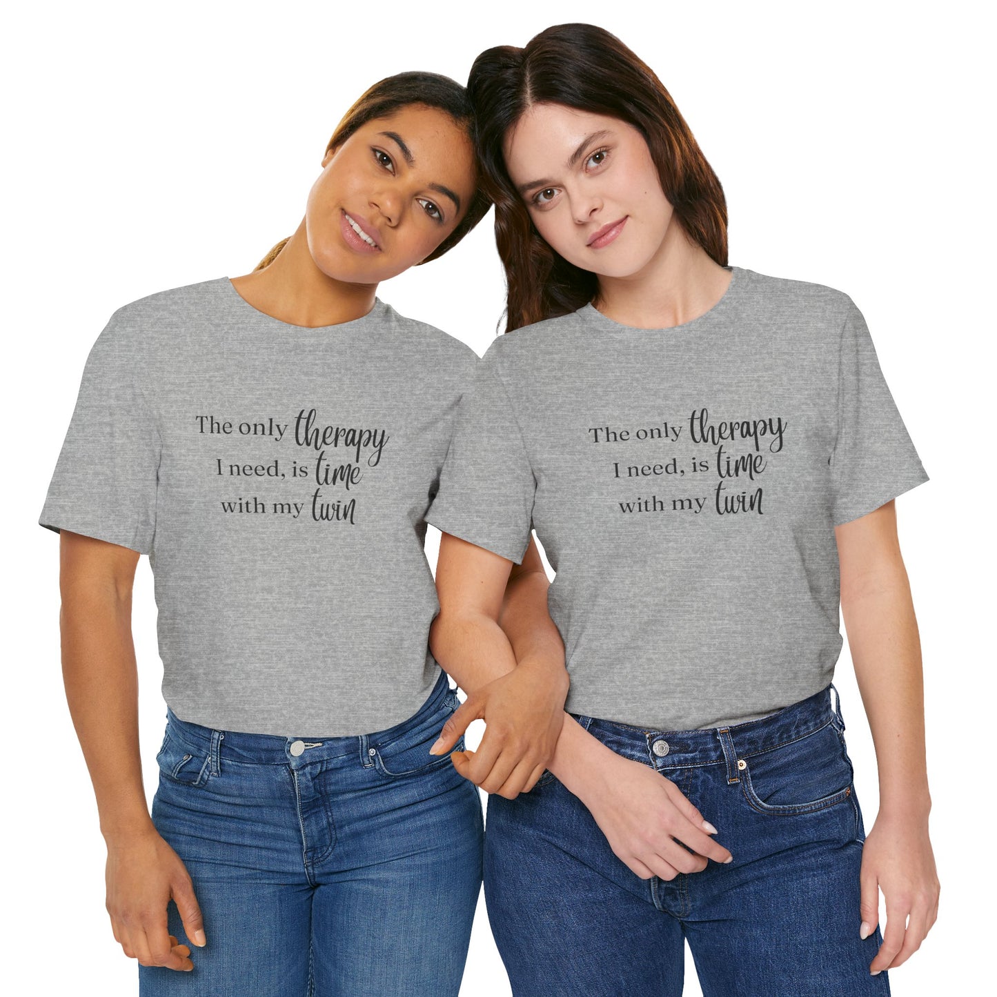 Black Twin Therapy Tee — "The only therapy I need, is time with my twin" Shirt