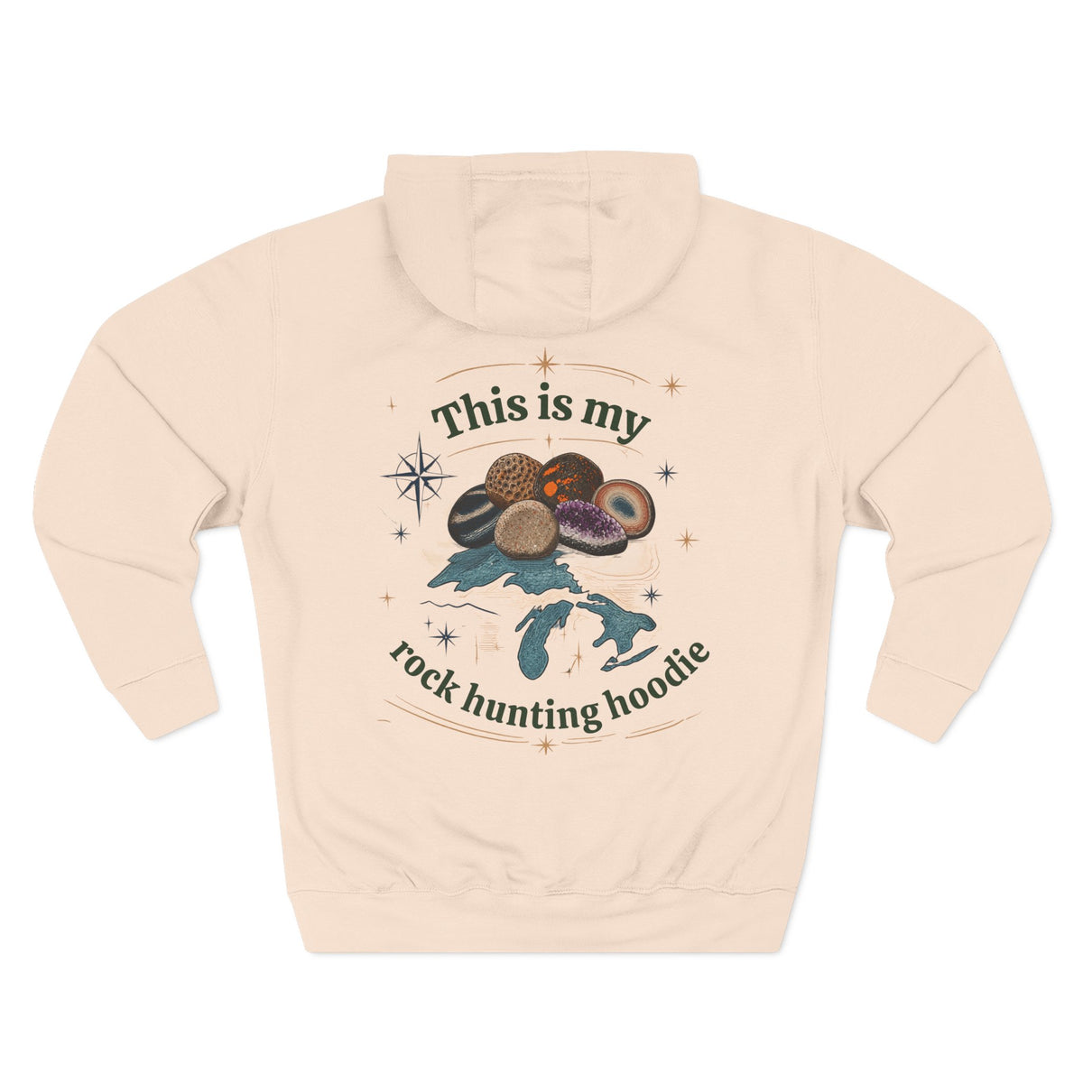 This Is My Rock Hunting Hoodie Fleece Hoodie, Michigan Rock Hounds, Rock Hunters, yooperlite, agate, petoskey stone, pudding stone, Leland blue, amethyst, club