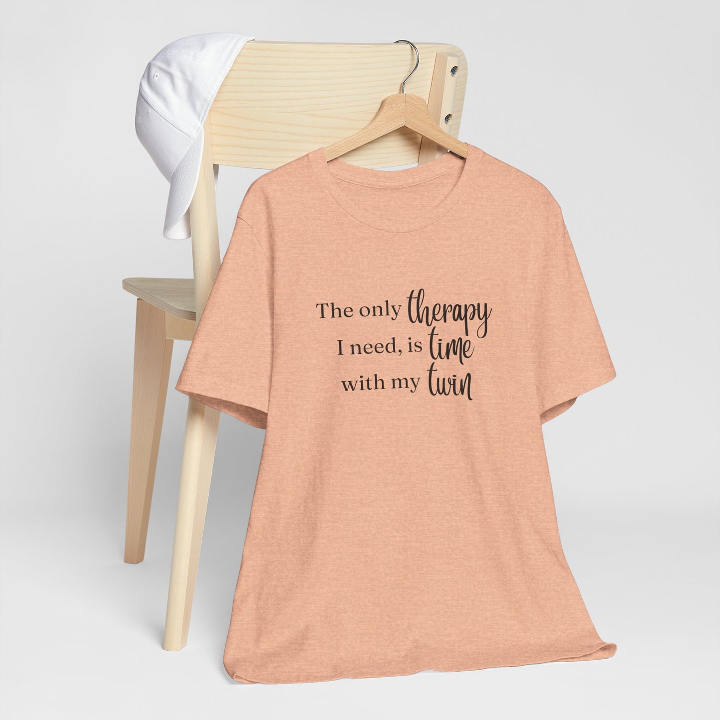 Black Twin Therapy Tee — "The only therapy I need, is time with my twin" Shirt