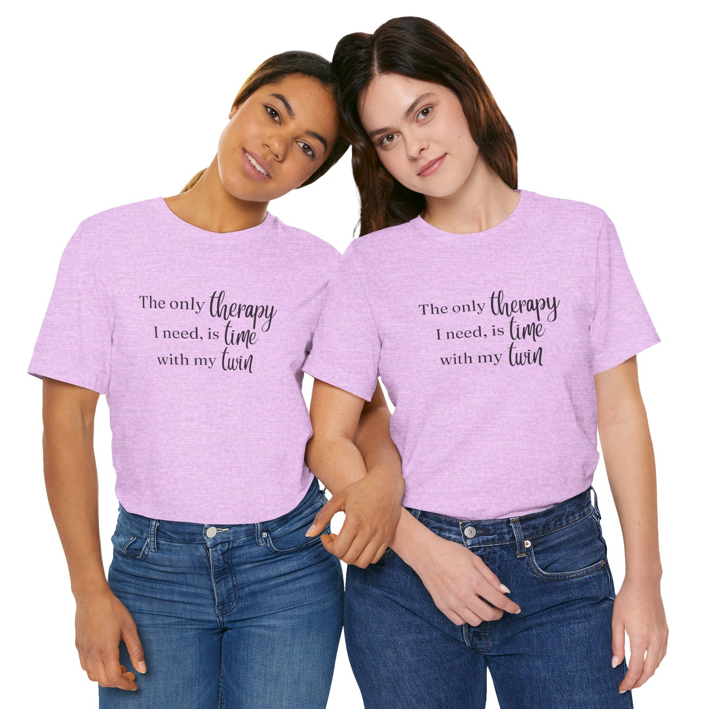 Black Twin Therapy Tee — "The only therapy I need, is time with my twin" Shirt