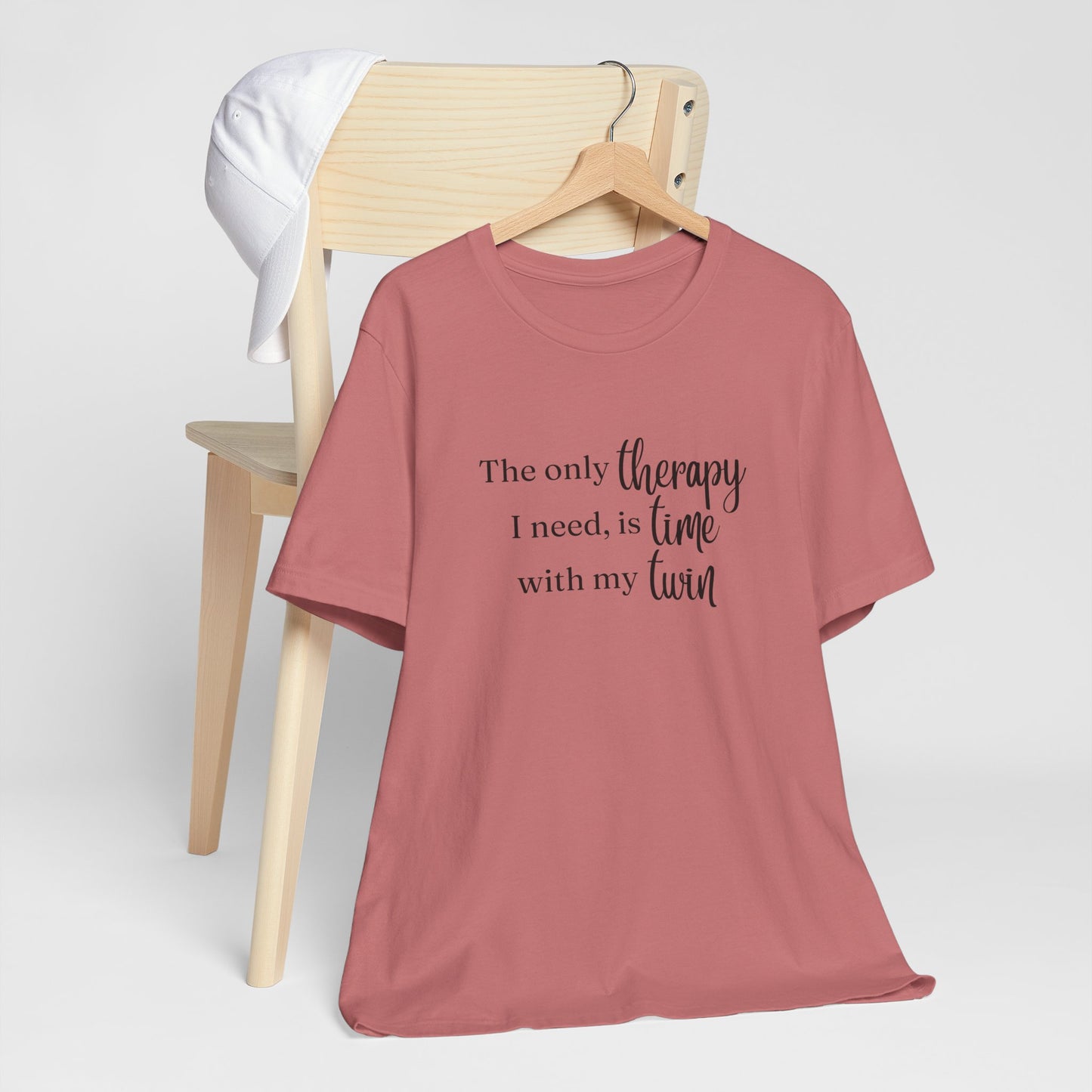 Black Twin Therapy Tee — "The only therapy I need, is time with my twin" Shirt