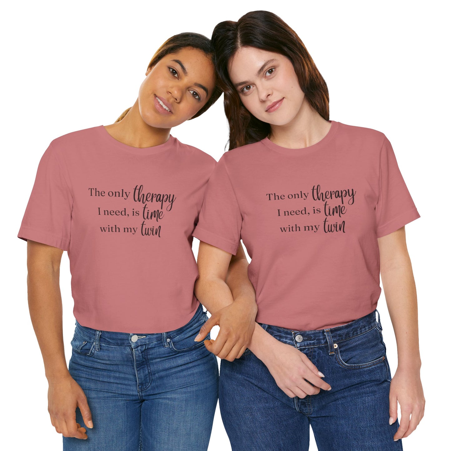 Black Twin Therapy Tee — "The only therapy I need, is time with my twin" Shirt