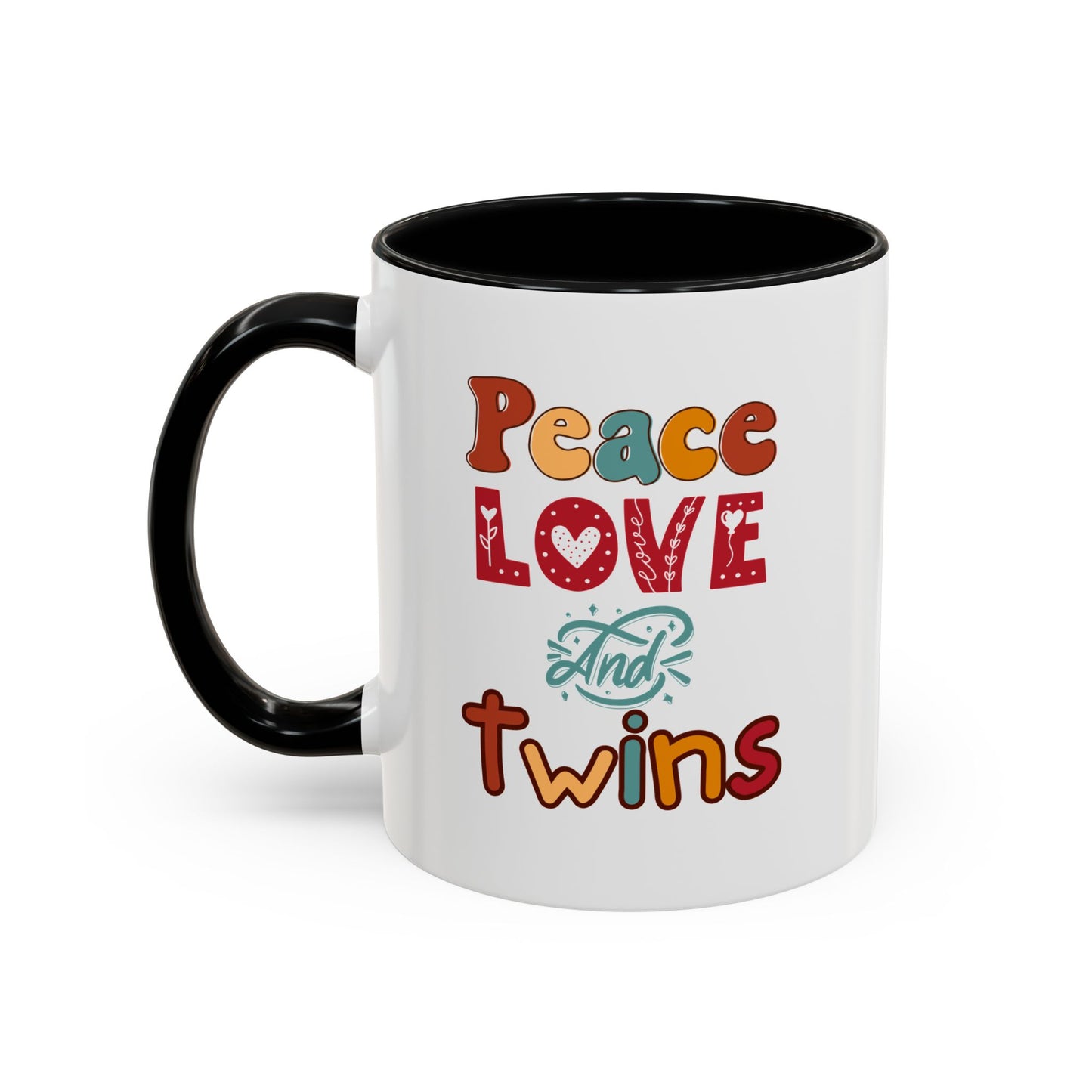 "Peace, Love, and Twins" Coffee Mug