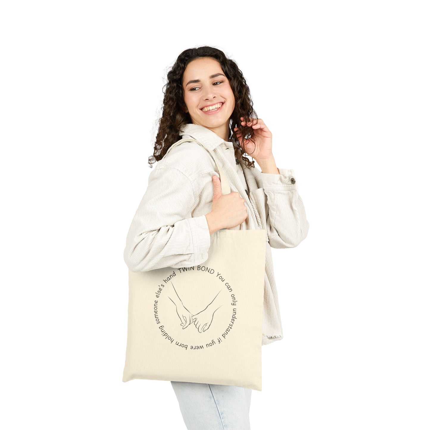 Twins Holding Hands Tote Bag