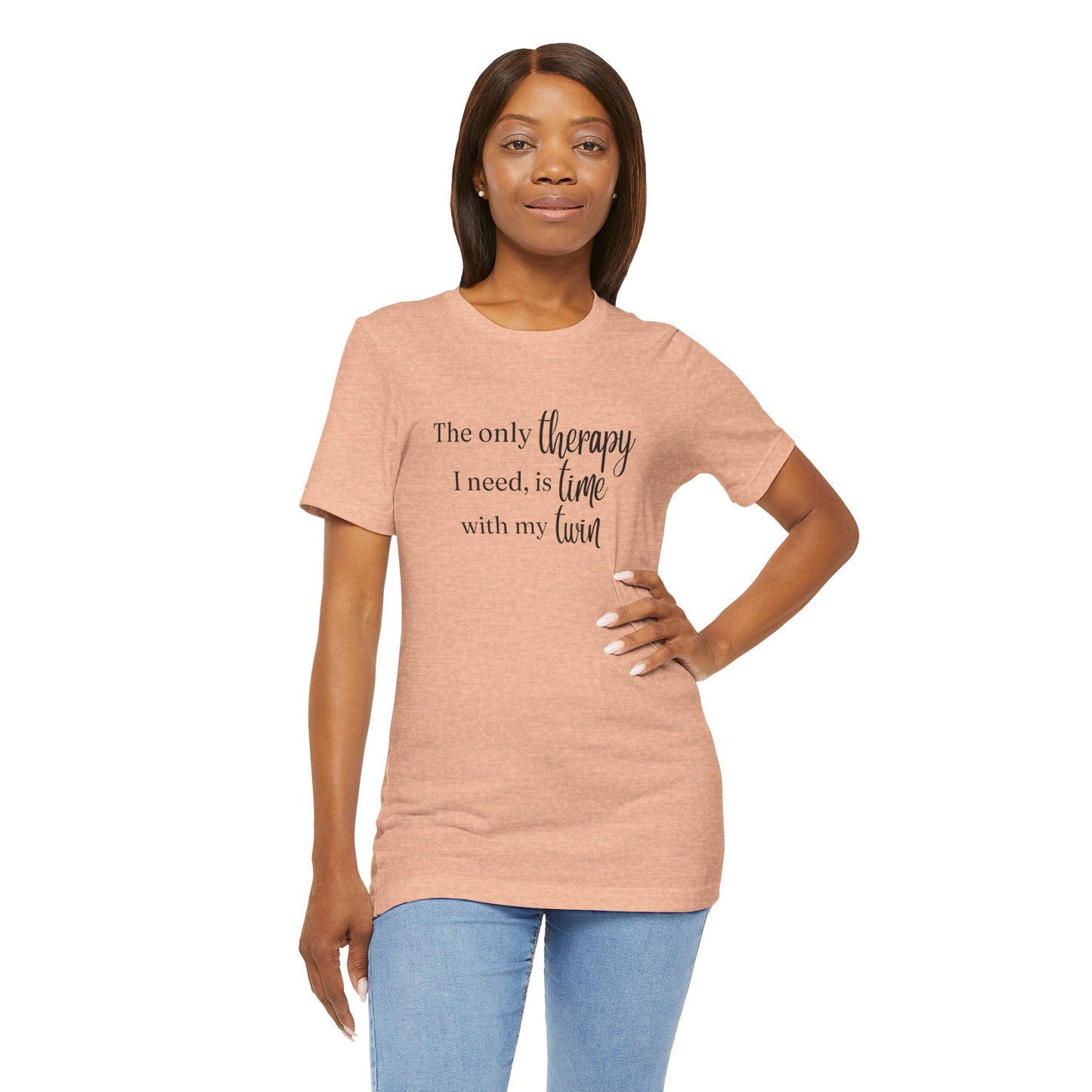 Black Twin Therapy Tee — "The only therapy I need, is time with my twin" Shirt