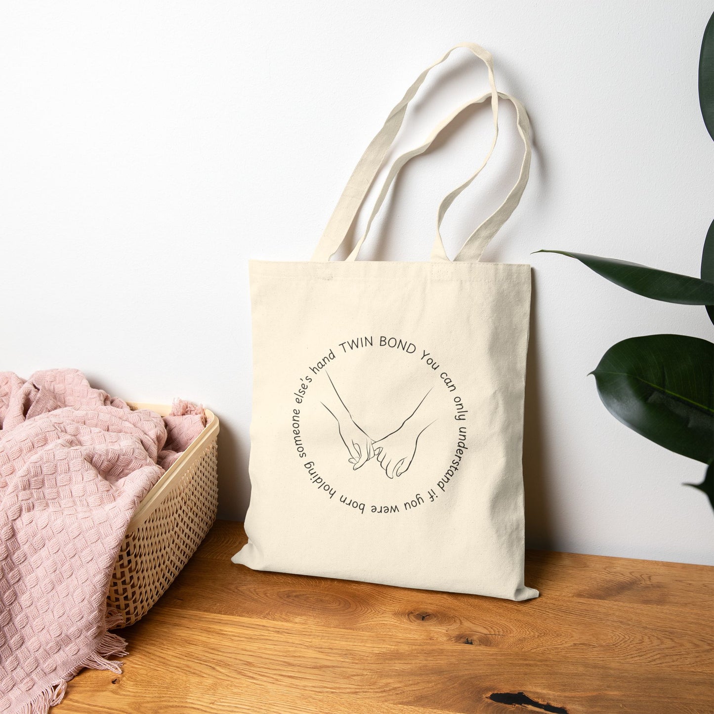 Twins Holding Hands Tote Bag