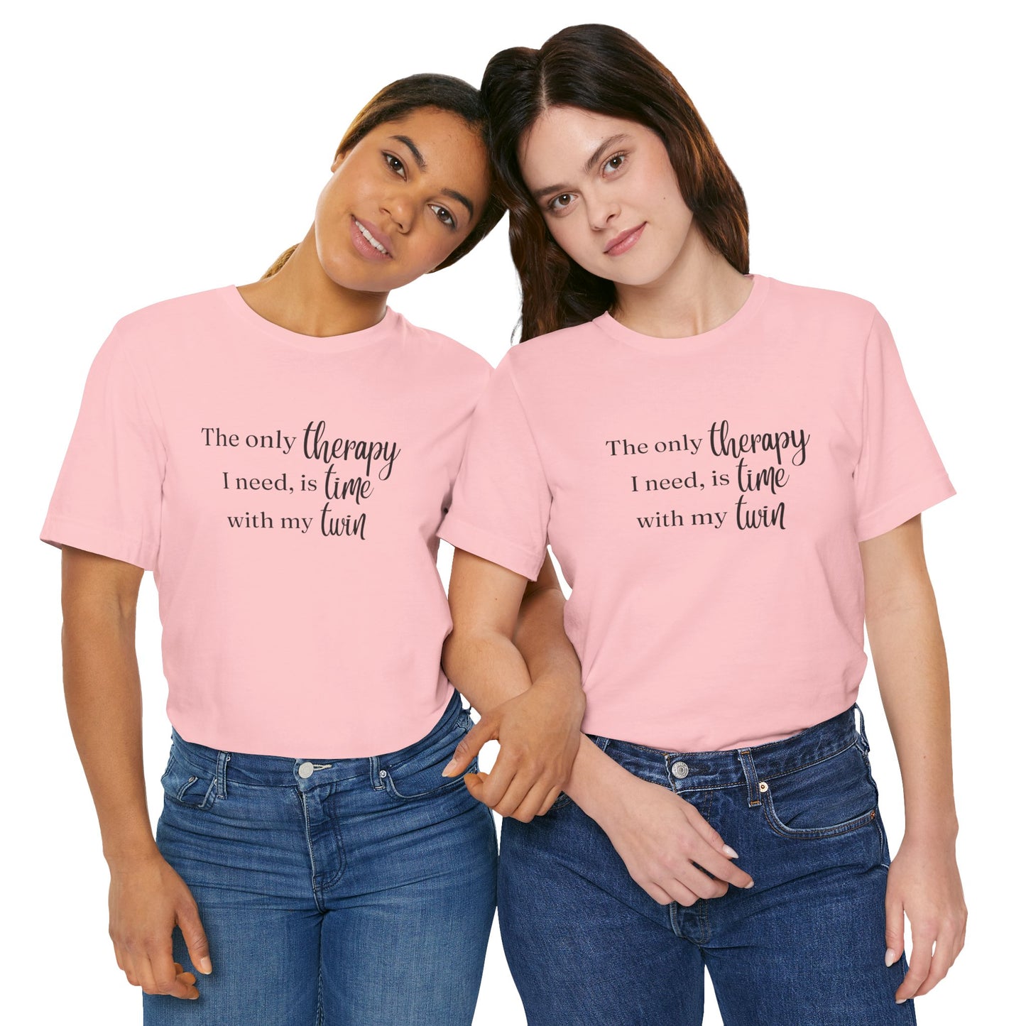 Black Twin Therapy Tee — "The only therapy I need, is time with my twin" Shirt