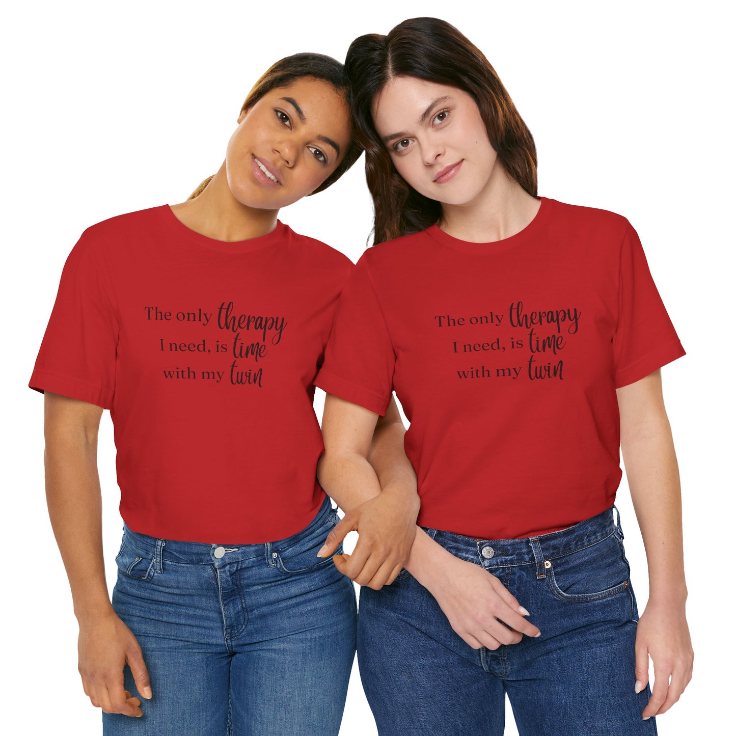 Black Twin Therapy Tee — "The only therapy I need, is time with my twin" Shirt