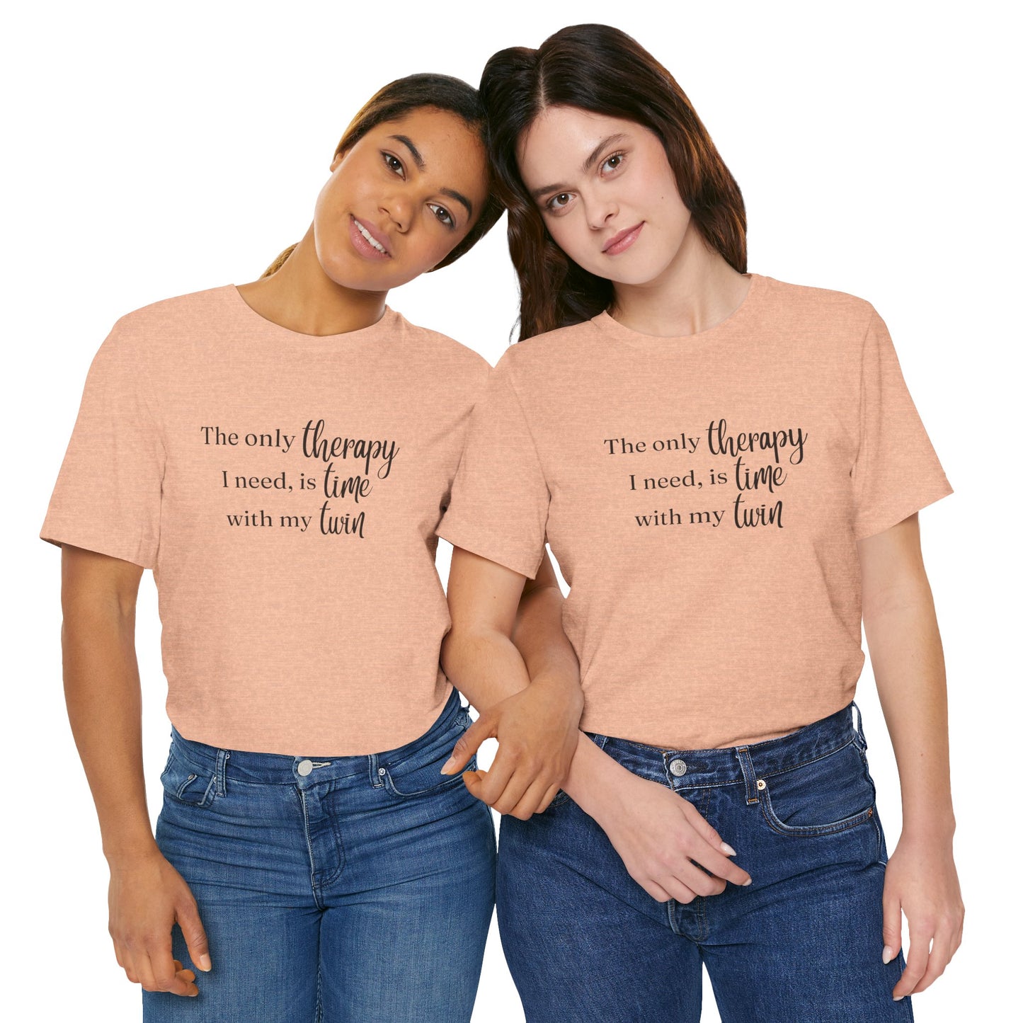 Black Twin Therapy Tee — "The only therapy I need, is time with my twin" Shirt