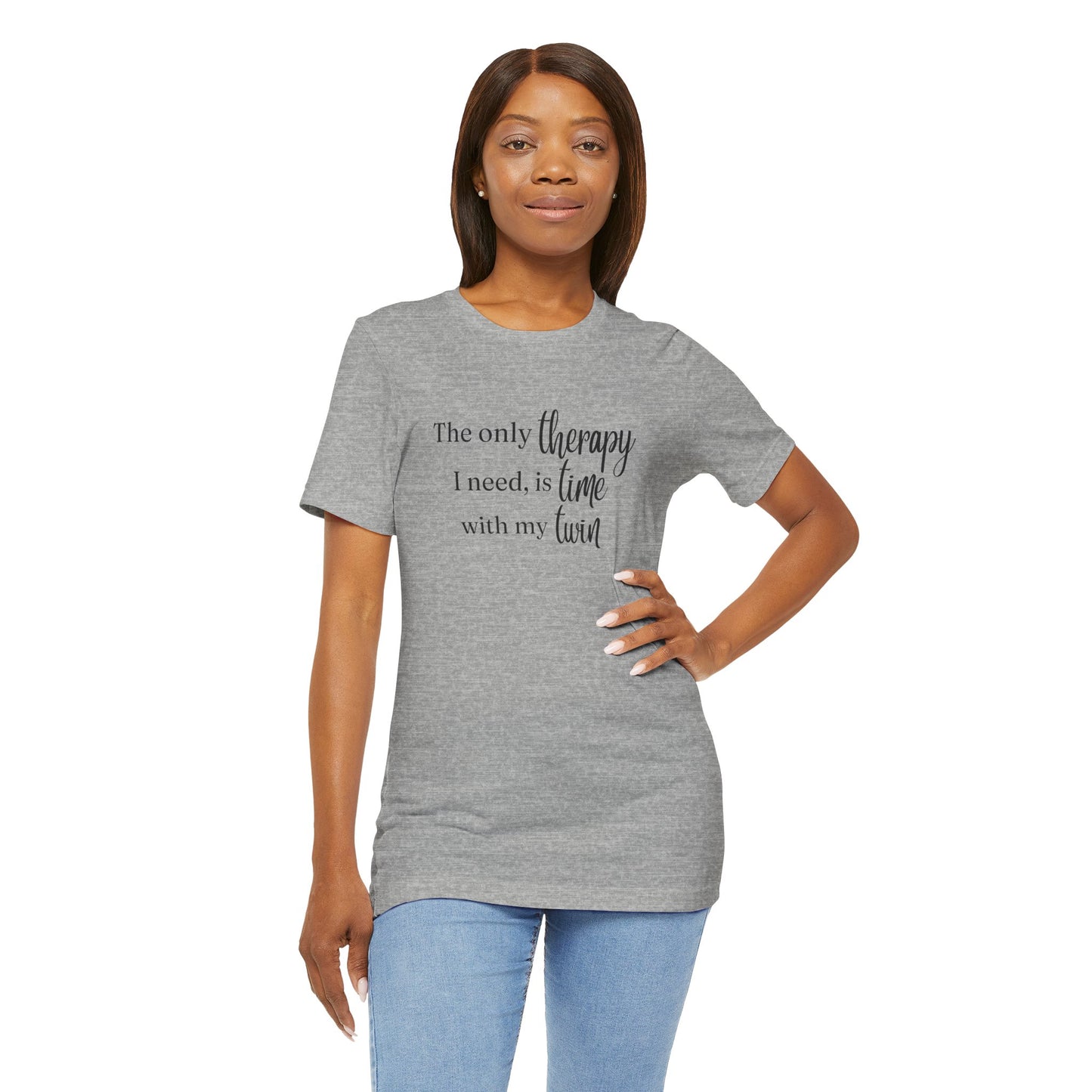 Black Twin Therapy Tee — "The only therapy I need, is time with my twin" Shirt