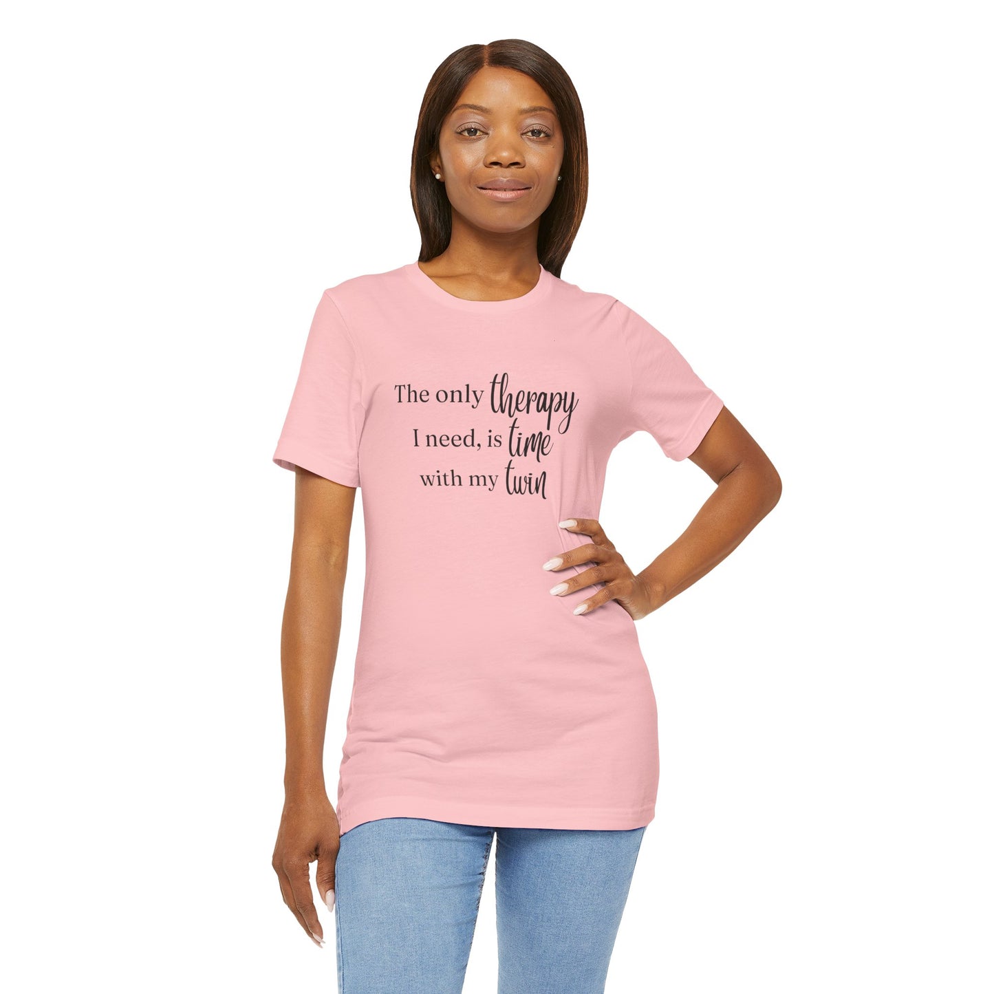 Black Twin Therapy Tee — "The only therapy I need, is time with my twin" Shirt