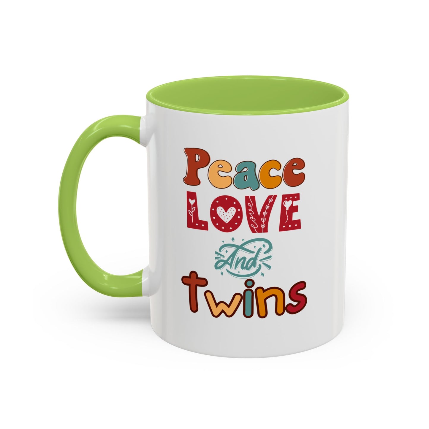 "Peace, Love, and Twins" Coffee Mug