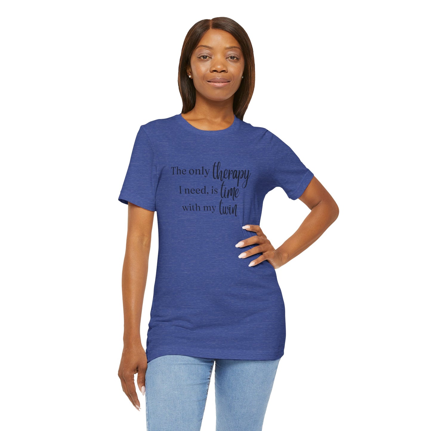 Black Twin Therapy Tee — "The only therapy I need, is time with my twin" Shirt