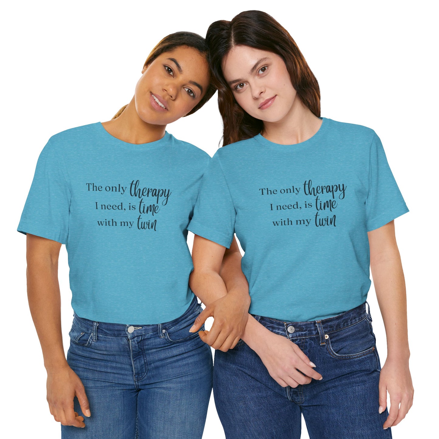 Black Twin Therapy Tee — "The only therapy I need, is time with my twin" Shirt