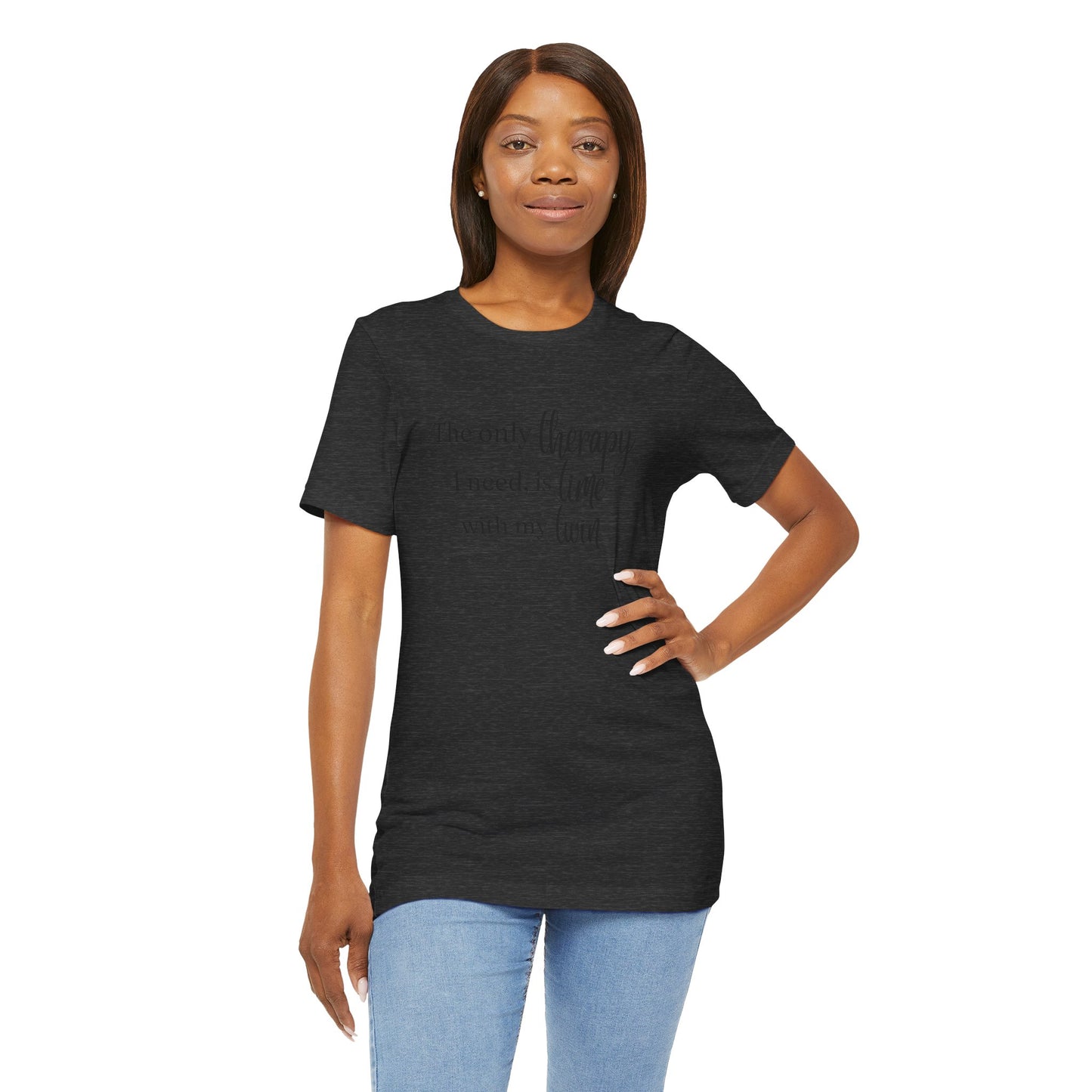 Black Twin Therapy Tee — "The only therapy I need, is time with my twin" Shirt