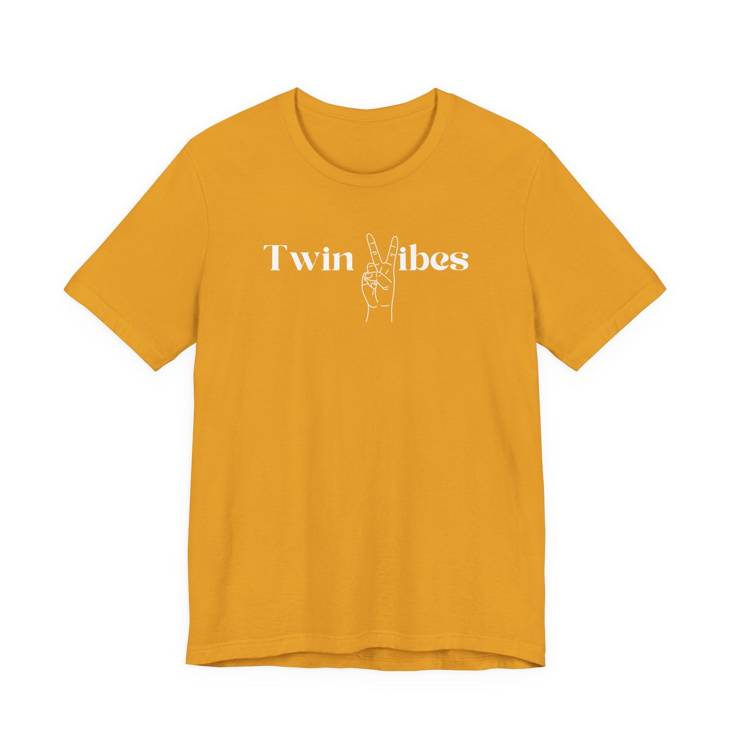 Twin Vibes T-Shirt — Minimal Peace Sign Graphic Tee for Twins & Moms of Twins