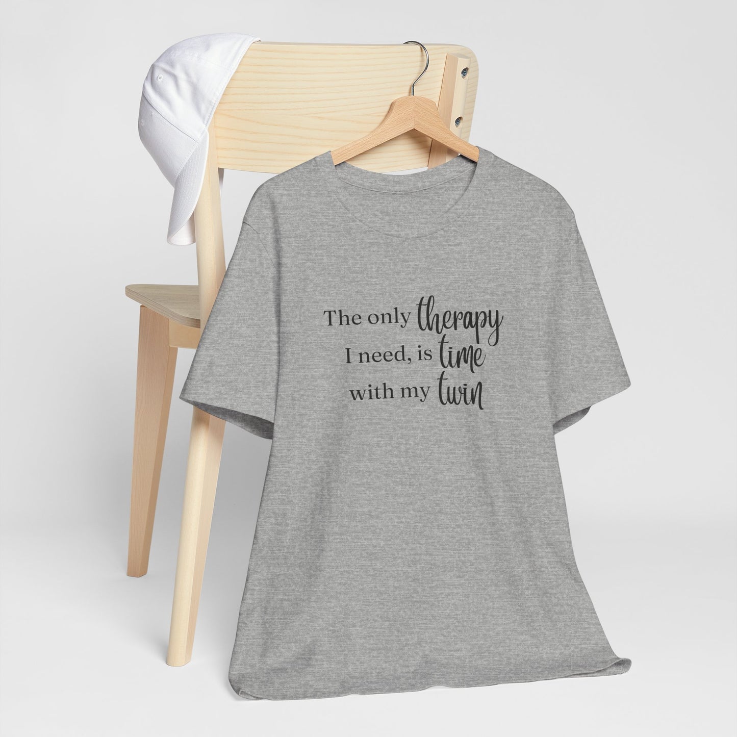 Black Twin Therapy Tee — "The only therapy I need, is time with my twin" Shirt